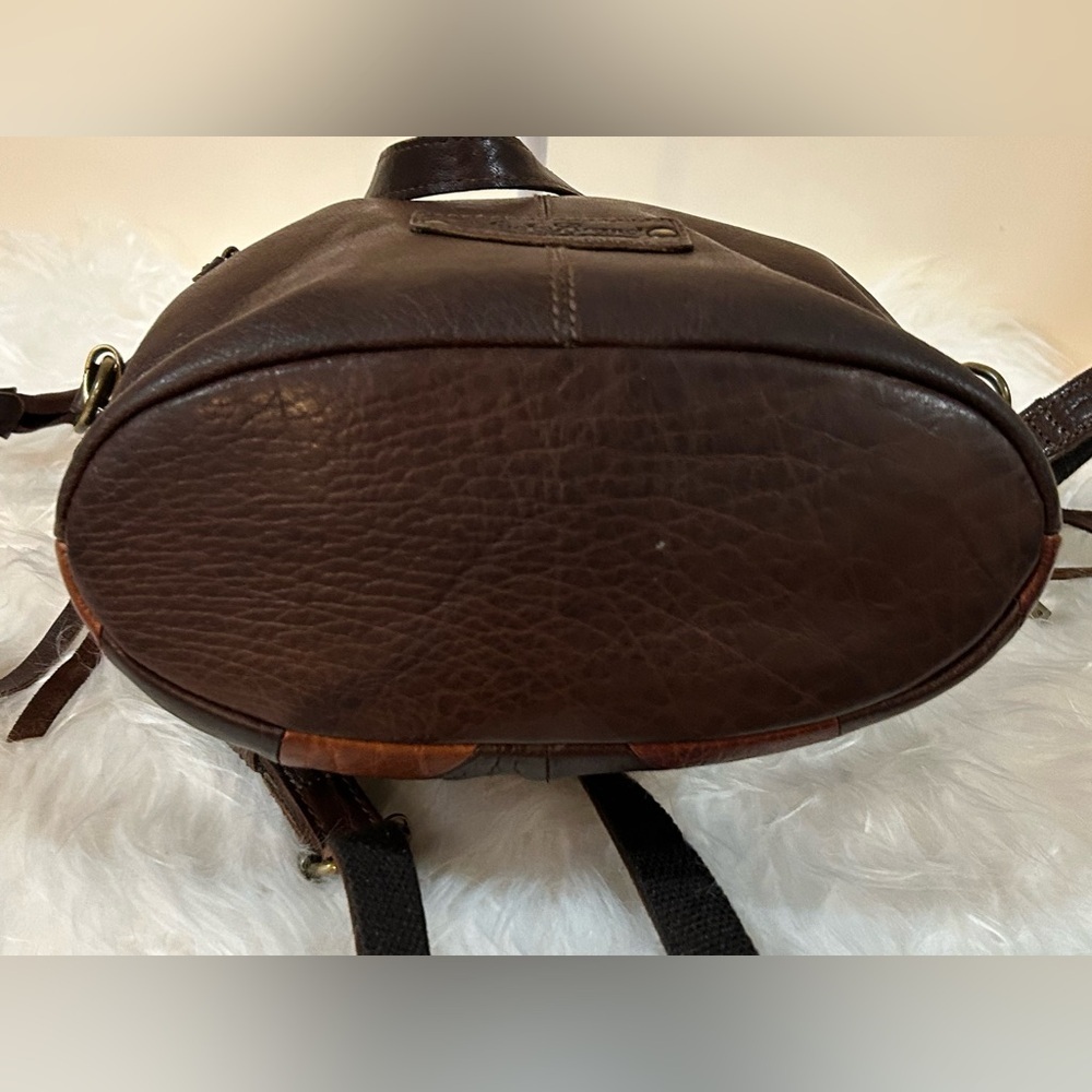 Lucky Brand Brown Leather patchwork Pattern shoul… - image 7